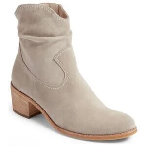 Paul Green Shilo Western Booties Size 5 NWOT Velvet Suede Stone Grey Nordstrom